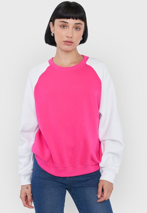 Polerón Mujer Bicolor Fucsia