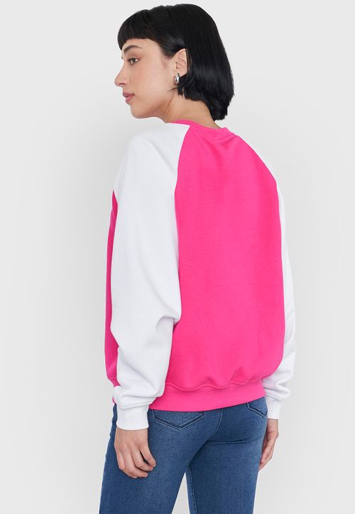 Polerón Mujer Bicolor Fucsia