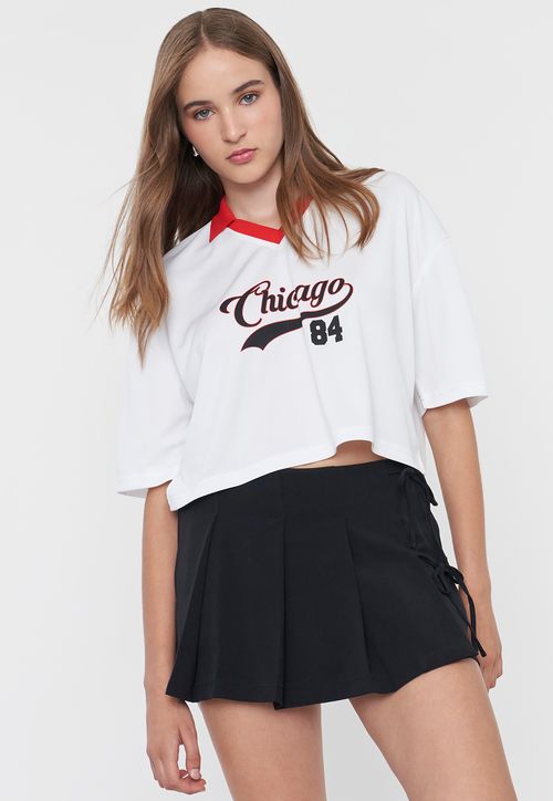 Falda Mujer Short Tableada Negro