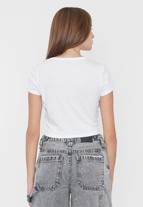 Polera Mujer Tachas Blanco