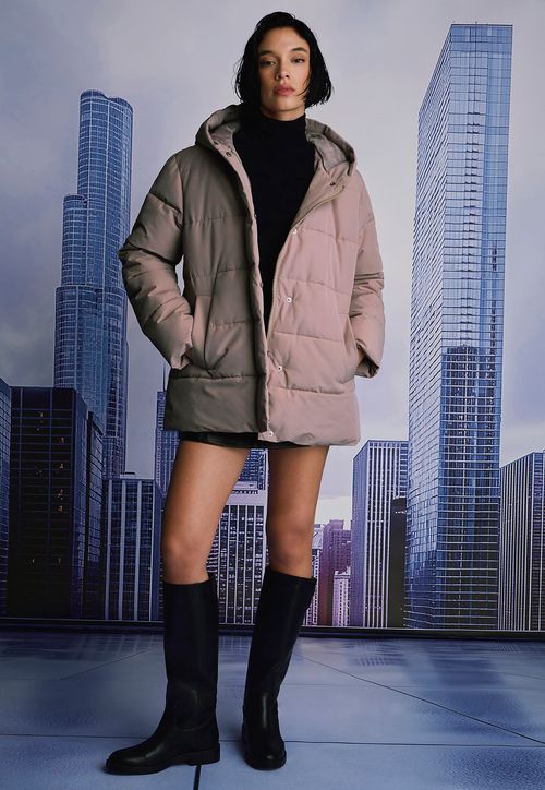 Parka Mujer Oversize Taupe