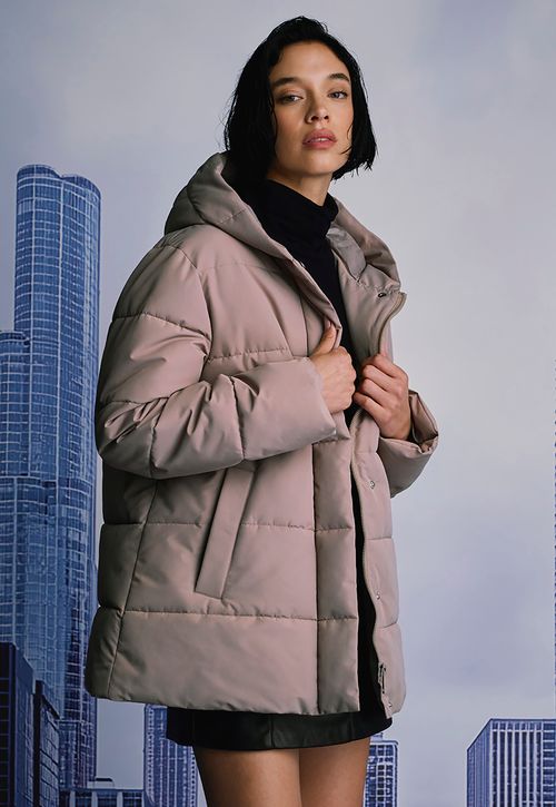 Parka Mujer Oversize Taupe