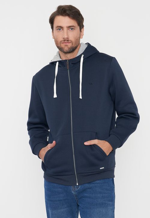Polerón Hombre Full Zipper Cierre Color Navy