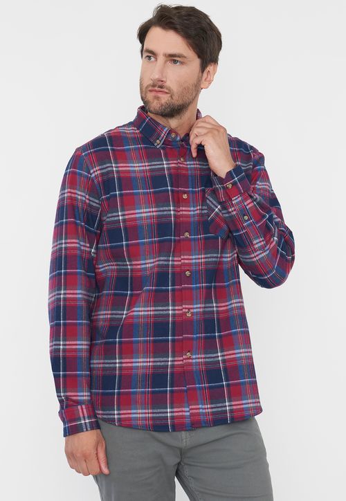 Camisa Hombre Franela Rojo