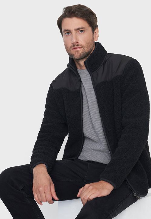 Chaqueta Hombre Sherpa Negro