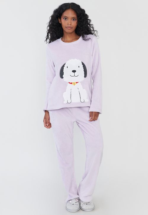 Pijama Mujer Coral Print Lavanda