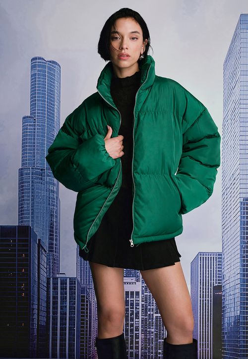 Parka Mujer Verde Puffa