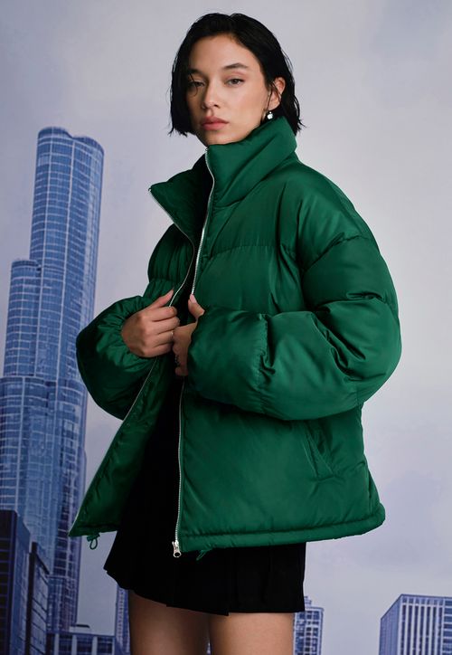 Parka Mujer Verde Puffa