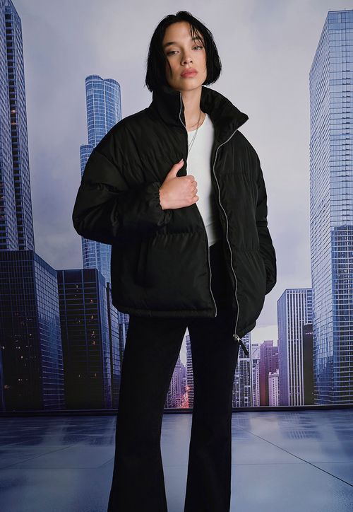 Parka Mujer Negro Puffa