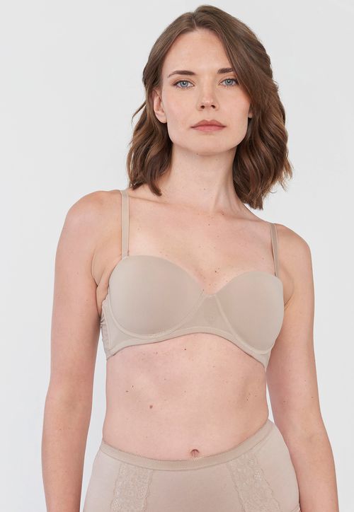 Sostén Mujer Strapless Beige Copa B