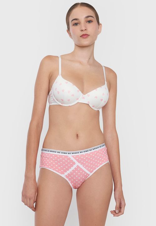 Calzón Mujer BoyShort Cotton Print Coral