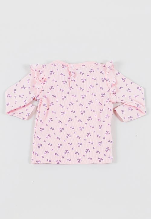 Polera Bebé Niña Manga Larga Fullprint Rosado