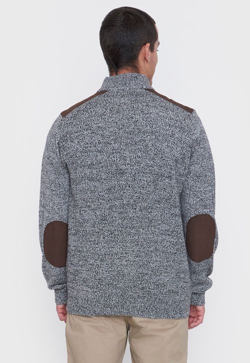 Tejido Hombre Full Zipper Suede Gris
