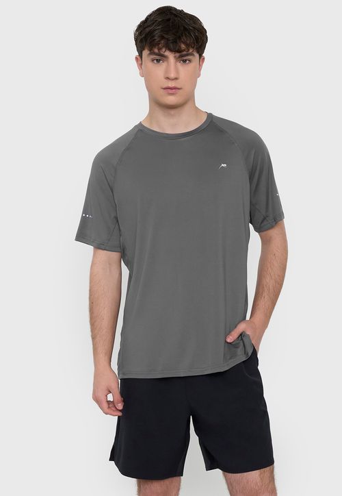 Polera Hombre Deportivo R-Neck Charcoal