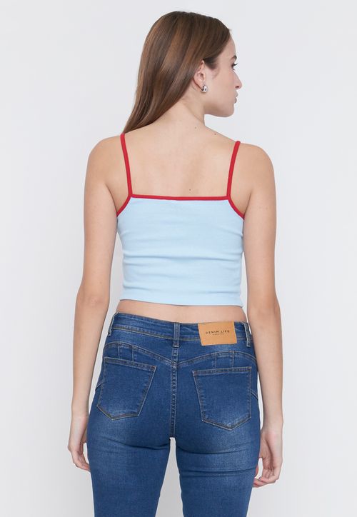 Peto Mujer Halter Celeste
