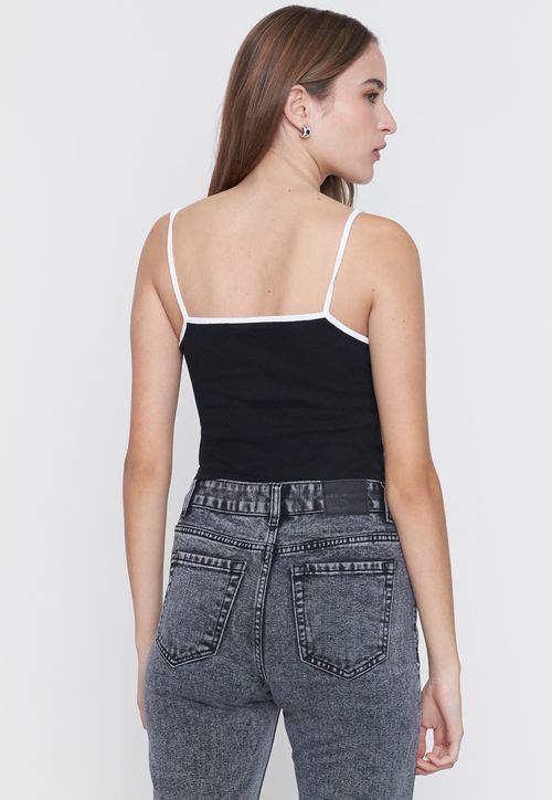 Peto Mujer Halter Color Negro