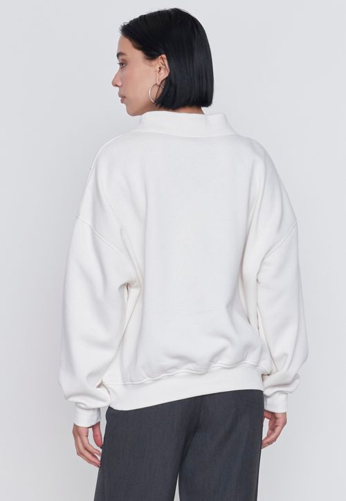 Polerón Mujer Cuello Polo Ecru
