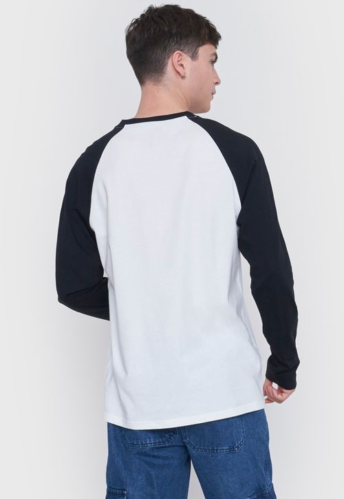 Polera Hombre Manga Larga Raglan Negro