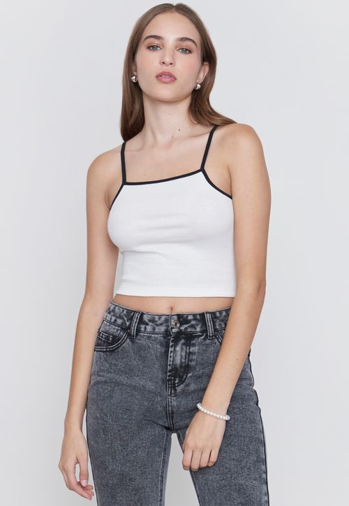Peto Mujer Halter Color Blanco
