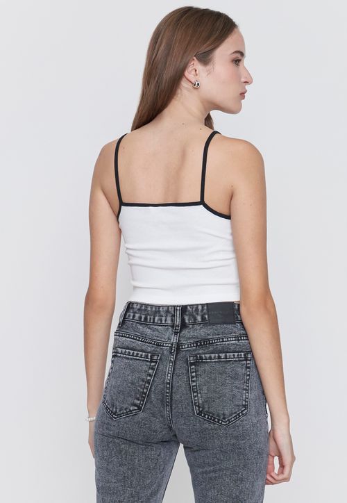 Peto Mujer Halter Color Blanco