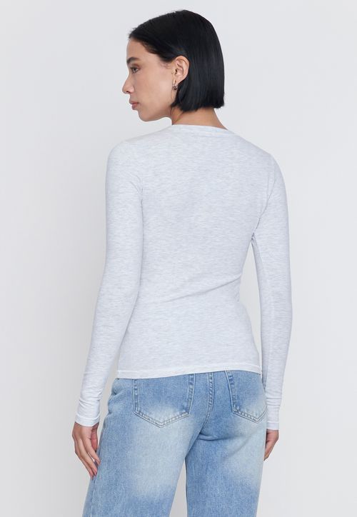 Polera Mujer M/L Cuello Redondo Gris