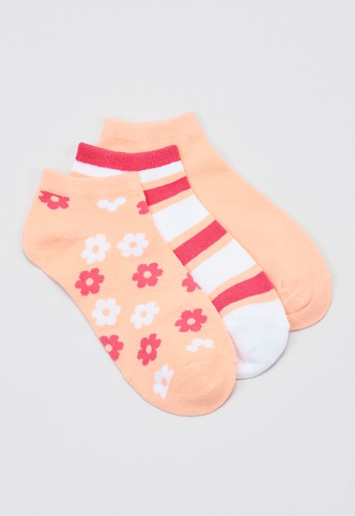Calcetines Mujer Cortos Flores Y Línea