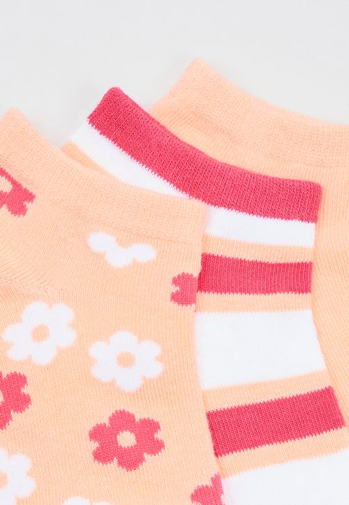Calcetines Mujer Cortos Flores Y Línea