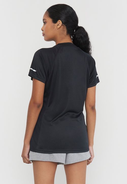 Polera Mujer Deportiva R-Neck Poliéster Negro