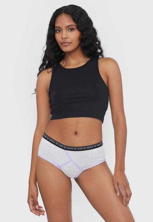 Boyshort Mujer Algodón Gris Melange