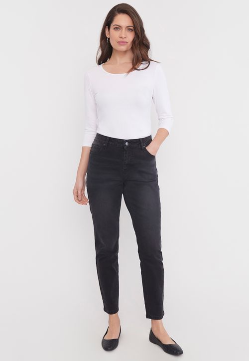 Jeans Mujer Skinny 1 Boton Negro