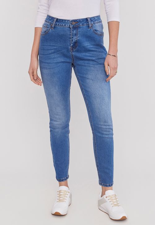 Jeans Mujer Skinny Raw 1 Boton