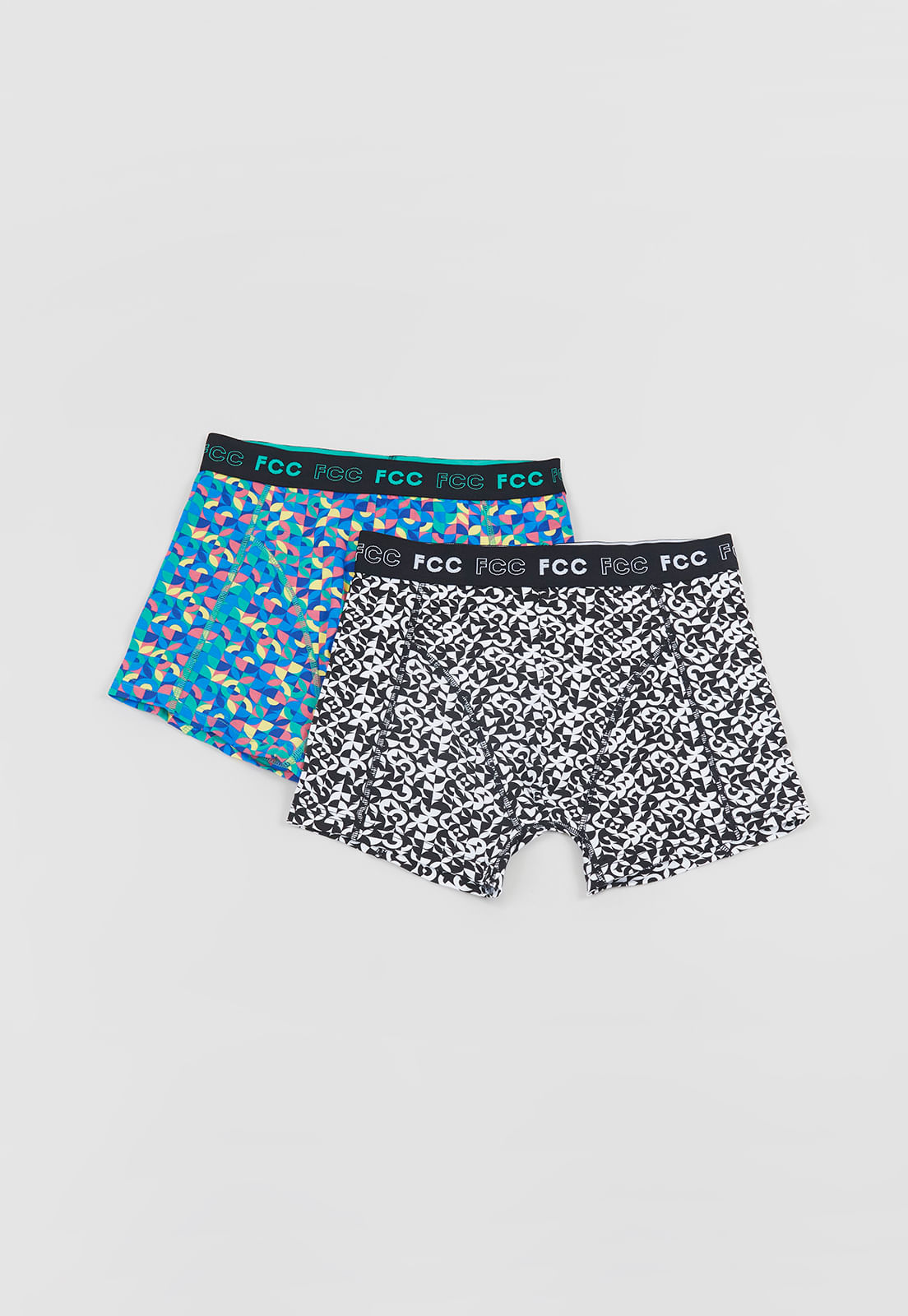 Bóxer Hombre Bipack Print Negro/Azul