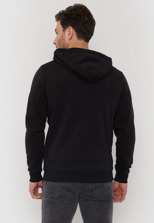 Polerón Hombre Full Zipper Clásico Negro