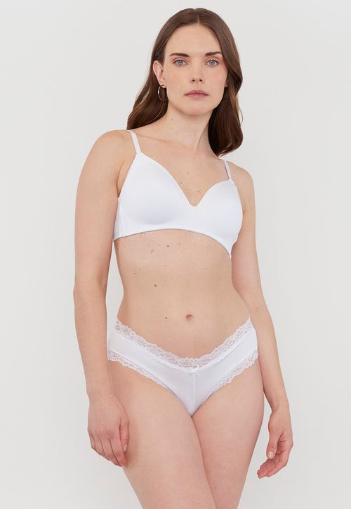 Pantaleta Mujer Microfibra Lace Ecru