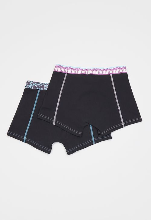 Bóxer Hombre Bipack Pretina Color Sólido Negro