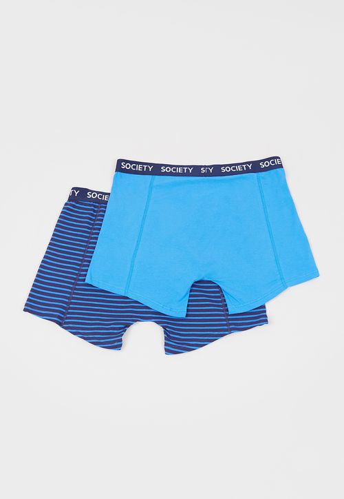 Bóxer Hombre Bipack Líneas Mix Celeste/Azul