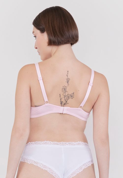 Sostén Mujer Bipack Liso Copa B Blanco - Rosado