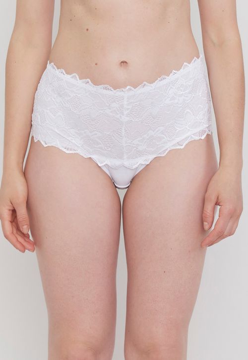 Calzón Mujer Alto Microfibra Blanco