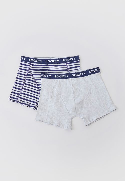 Bóxer Hombre Bipack Gris Líneas