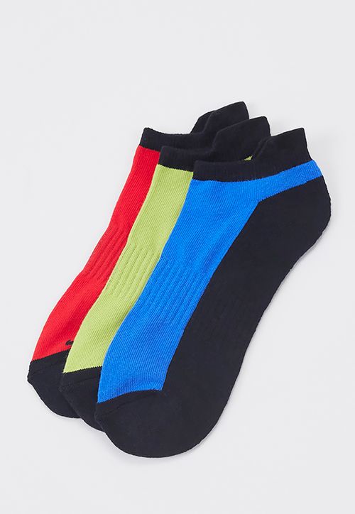Calcetines Tripack Deportivo Mix Rojo/Verde/Azul