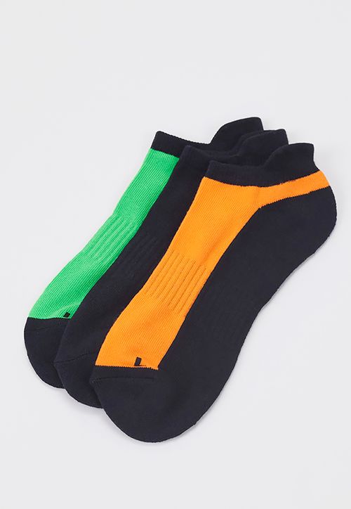 Calcetines Tripack Deportivo Mix Verde/Negro/Naranjo