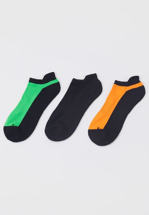 Calcetines Tripack Deportivo Mix Verde/Negro/Naranjo