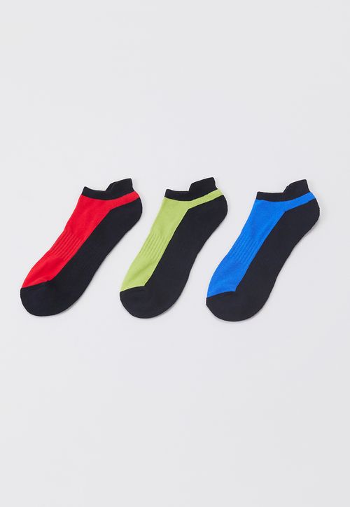 Calcetines Tripack Deportivo Mix Rojo/Verde/Azul