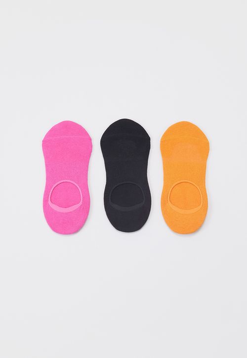 Calcetines Mujer Invisibles Deportivos Fucsia/Negro/Naranjo