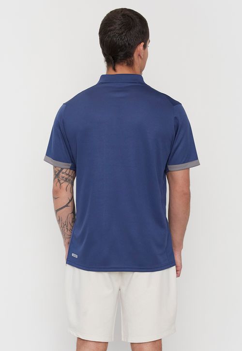 Polera Hombre Deportiva Polo Poliéster Reciclado Navy