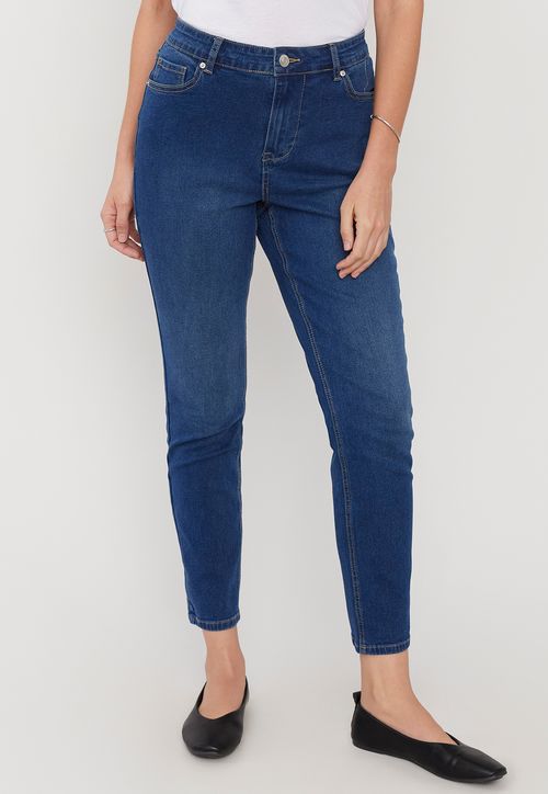 Jeans Mujer 1 Botón Skinny Raw