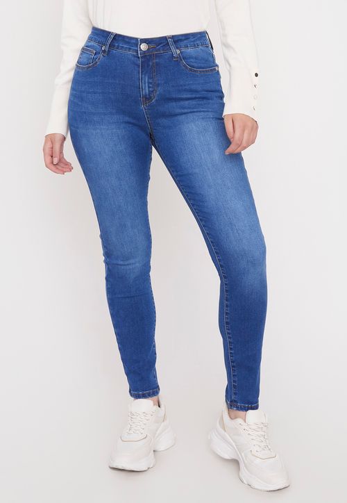 Jeans Mujer Calce Skinny Azul Medio