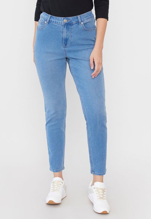 Jeans Mujer 1 Boton Azul Claro Skinny