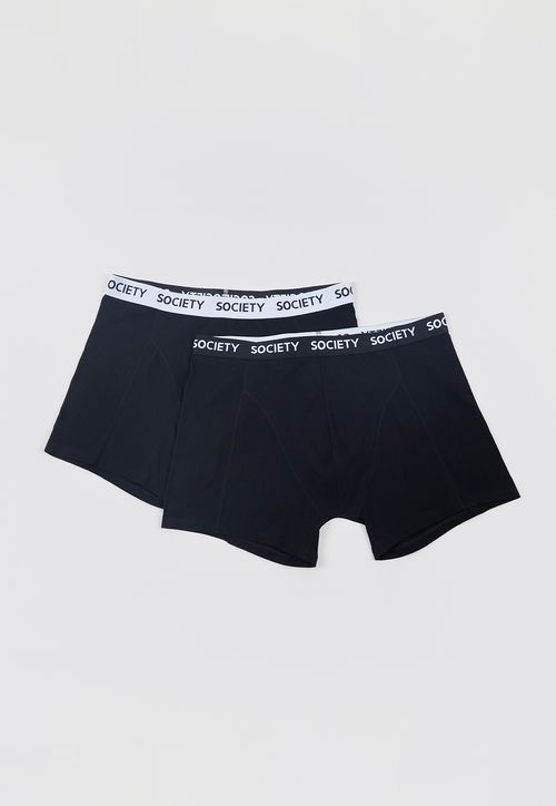 Bóxer Hombre Bipack Mix Liso Negro
