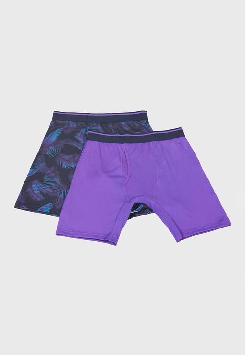 Bóxer Hombre Bipack Deportivo Mix Morado